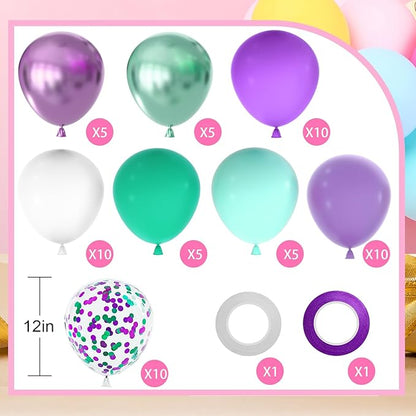 NACHLYNN 60 Packs Purple Lavender Party Confetti Balloons 12 Inches Happy Birthday Balloon for Valentine's Day Wedding Baby Shower Birthday Party Decorations