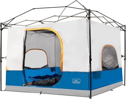 KAMPKEEPER Camping Inner Tent for Pop Up Canopy, Converts 10'x10' Straight Leg Canopy into Camping Tent–Fully Vented Roof(Top & Frame NOT Included) (Light Blue, Classic)