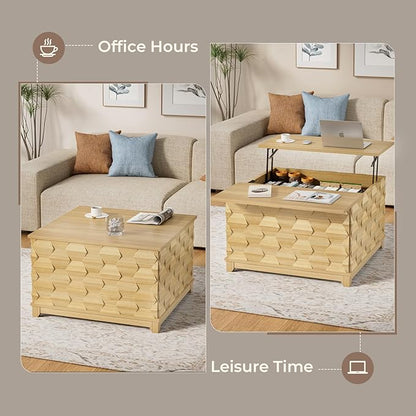 BROTTAR Lift Top Coffee Table, 31.5'' Square Coffee Table