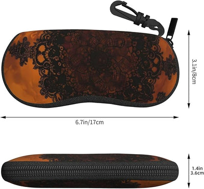 Watercolor Orca Whale Glasses Case Neoprene Portable Zipper Eyeglass Bag With Hook