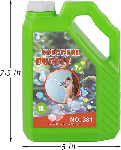 Lulu Home Concentrated Bubble Solution, 1 L/ 33.8 OZ Refill for Bubble Machines, Giant Wands, and Blowers - Up to 2.5 Gallons for Kids' Birthday Parties