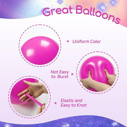 60pcs 12inch Pink Purple Blue Balloons, Hot Pink Yellow Metallic Purple Teal Confetti Balloons for Theme Engagement Baby Shower Birthday Party Decorations