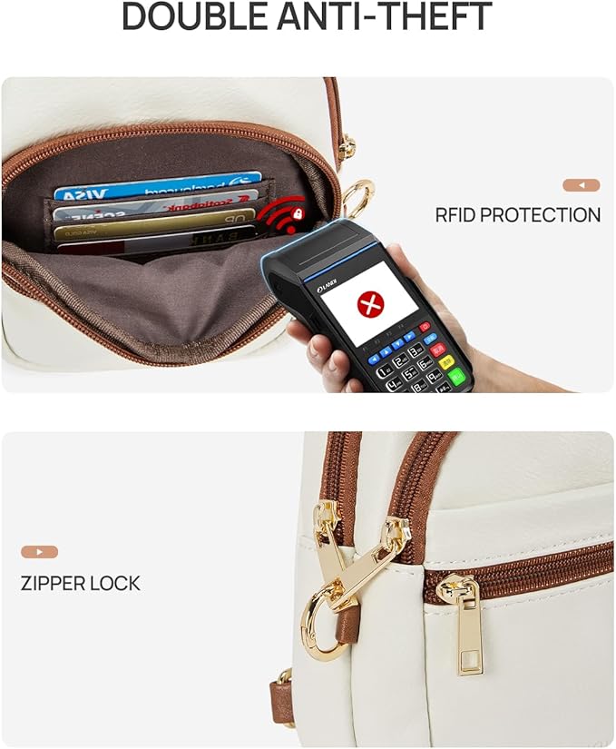 CHOLISS Anti Theft Small Sling Bag for Women and Men RFID Leather Crossbody Bags Fanny Pack Chest Bag Travel Purse Daypacks