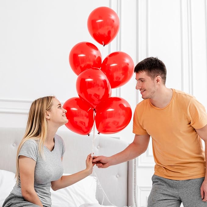 Red Balloons 12Inch, 100pcs Matte Latex Baloons, Party Ballons, globos rojos, Red Party Supplies, Birthday Balloon, 4th of July Balloons, Christmas Decorations, Bridal Shower Ideas, Valentines Decor