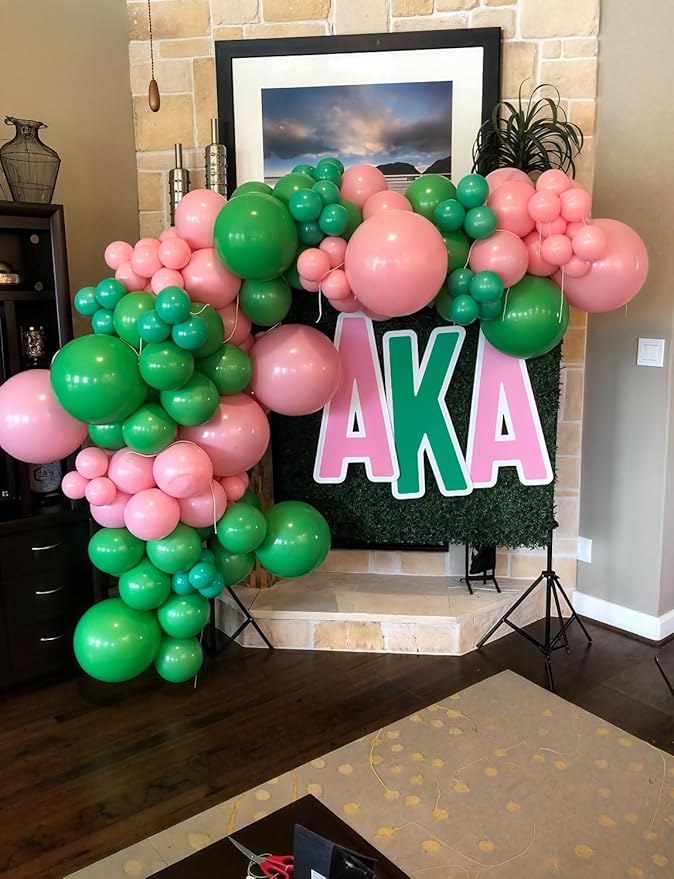 Pink and Green Balloons - Latex Balloons 12 Inch Dark Pink Balloon Green Party Balloon for Girl Princess Birthday Wedding Baby Shower Witch Themed Party Decorations, 50 Pcs