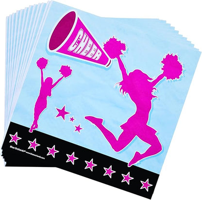 Cheerleading Party Plates and Napkin (52 Pieces for 16 Guests) - Cheerleader Birthday Party, Cheerleader Birthday Party, Plates and Napkins, Cheer Party Supplies