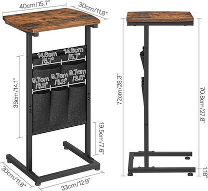 HOOBRO C Shaped End Table, 28.3" Side Table