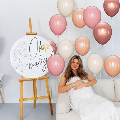 68 Pcs Retro Pink Nude Party Balloons 12Inch Dusty Pink Metallic Rose Gold Balloon Beige Blush Latex Ballons for Girls Birthday Wedding Baby Shower Party Decorations.