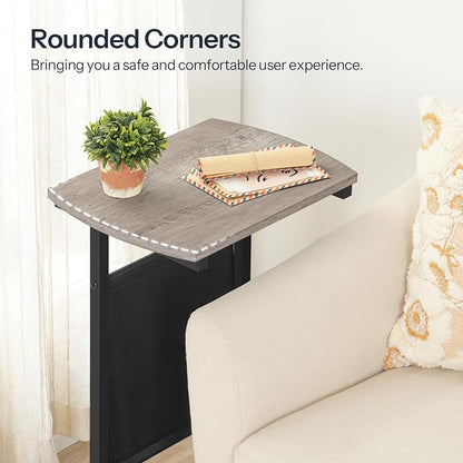 HOOBRO C Shaped End Table, 28.3" Side Table