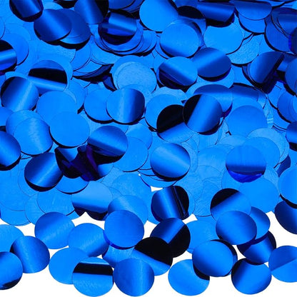 TecUnite Sapphire Blue Foil Confetti Round Tissue Paper Table Confetti Dots for Wedding Birthday Party Decoration Arts Craft DIY Scrapbooking, 1.76 oz (1.5 cm)