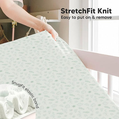 KeaBabies 2-Pack Baby Crib Sheets for Boys, Girls - 52x28 Viscose Derived from Bamboo Toddler Bed Sheets Neutral, Fitted Crib Mattress Cover for Standard Baby Bedding, Soft & Cozy (Tropic Oasis)