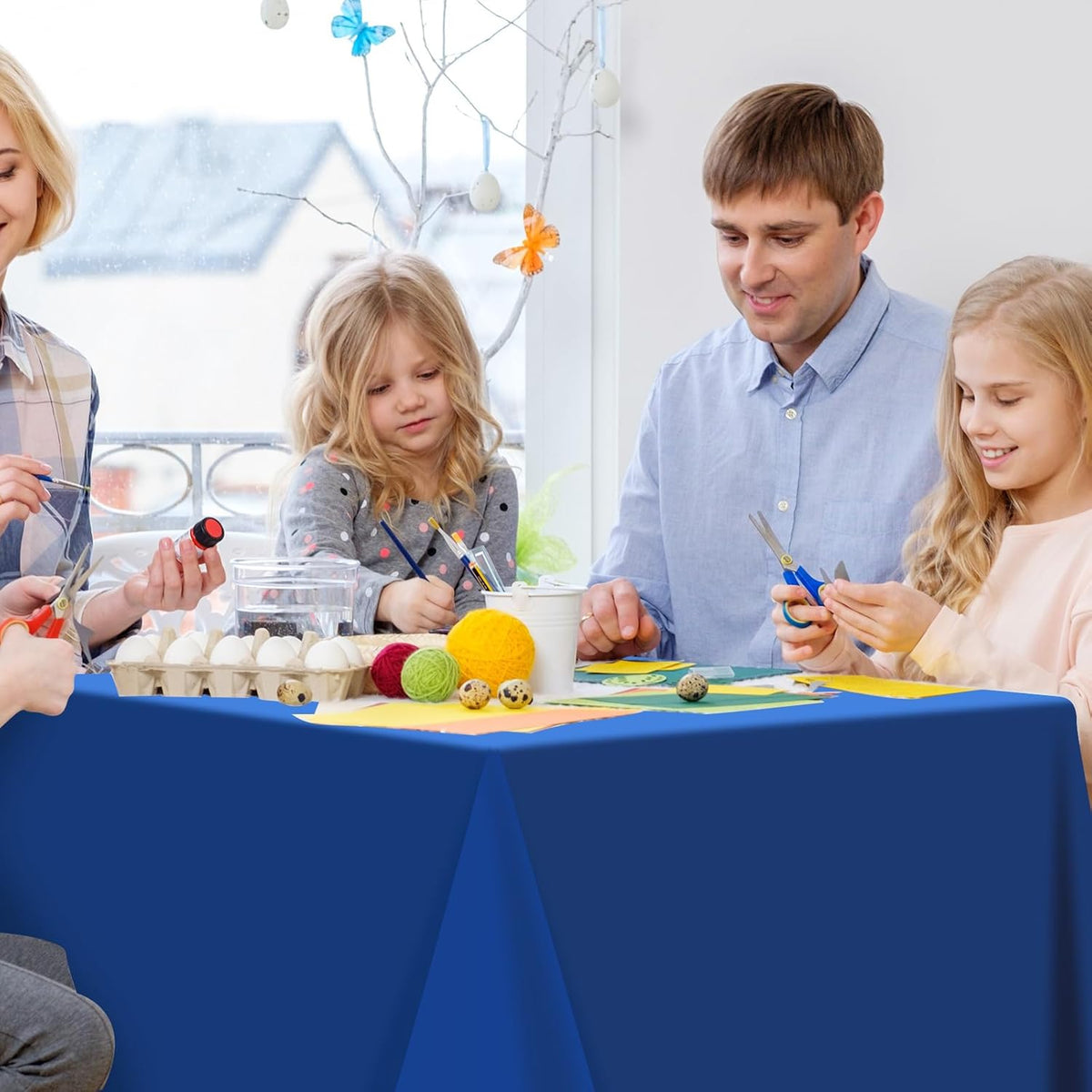 12Pcs Navy Blue Tablecloths,Disposable Plastic Tablecloth,Waterproof Dark Blue Rectangle Table Cover for Graduation Birthdays Weddings Anniversary Party Decorations,54 x 108 Inch