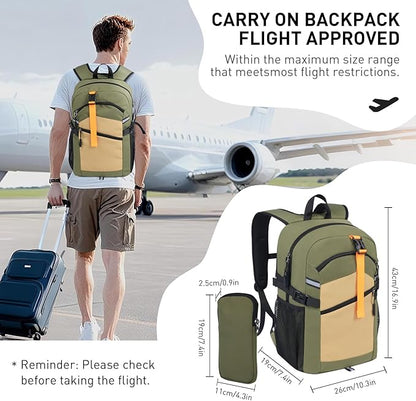 Small Hiking Backpack,20L Lightweight Travel Daypack,Ideal for Hiking,Traveling and Outdoor Adventure,Green