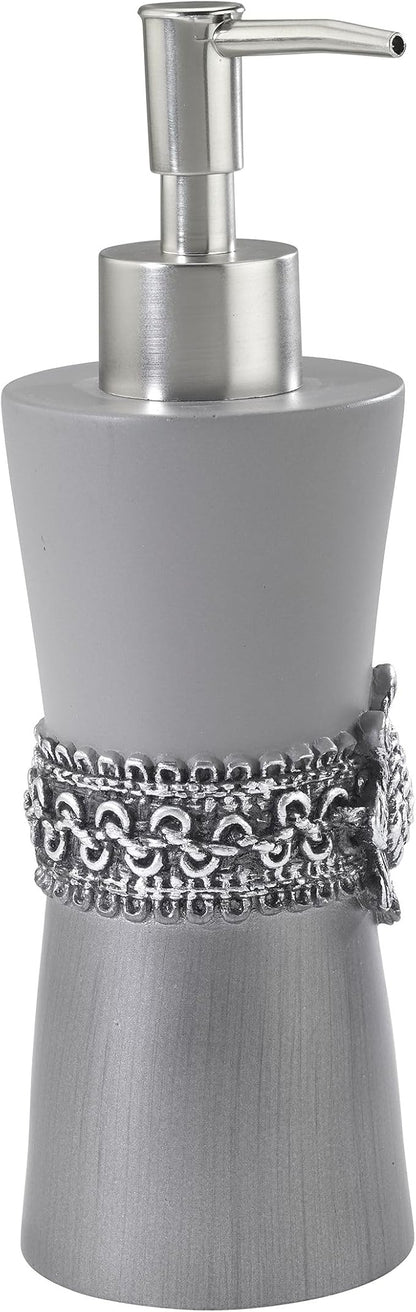 Avanti Linens - Soap Dispenser & Lotion Dispenser, Durable Resin Bathroom Accessories (Braided Medallion Collection)
