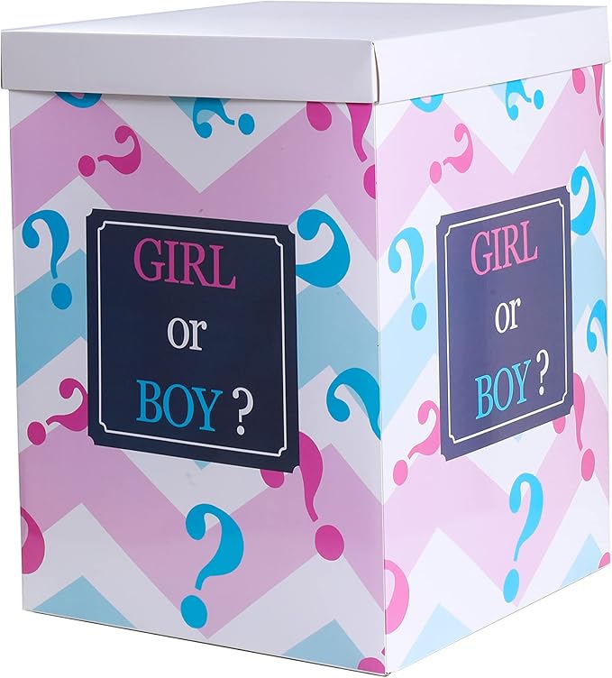 Gender Reveal Balloon Box Funny Idea for Boy Girl Gender Reveal Party Decorations Supplies Box Can Only Hold 1 Balloon (Boy or Girl)