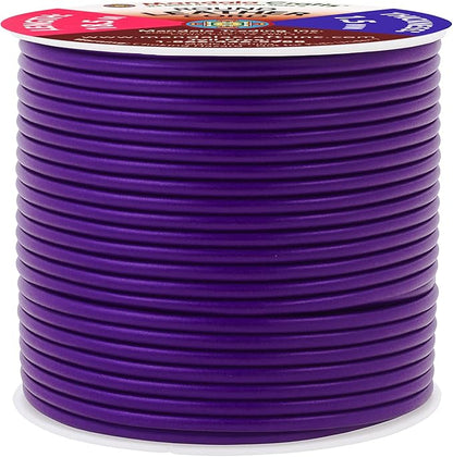 Mandala Crafts Round Genuine Purple Leather Cord for Jewelry Making – 1.5mm Cowhide Leather Rope String Lace for Kumihimo – 20 Yards Cowhide Craft Cording Spool