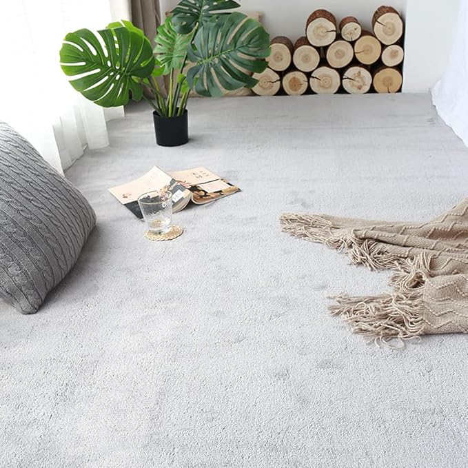 Soft Cashmere Area Rug Luxury Bedside Carpet Bedroom Living Room Mats Solid Color Children's Room Rugs Runner Carpets Indoor Mats Home Décor White Gray Red 2' X 6'