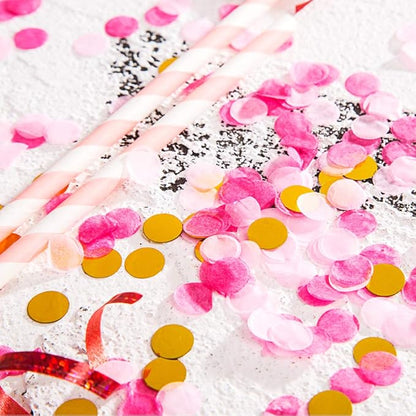 Tissue Confetti Circle Dots for Table Wedding Birthday Party Decoration, 1cm in Diameter (gold,pink,hot pink,60 grams)