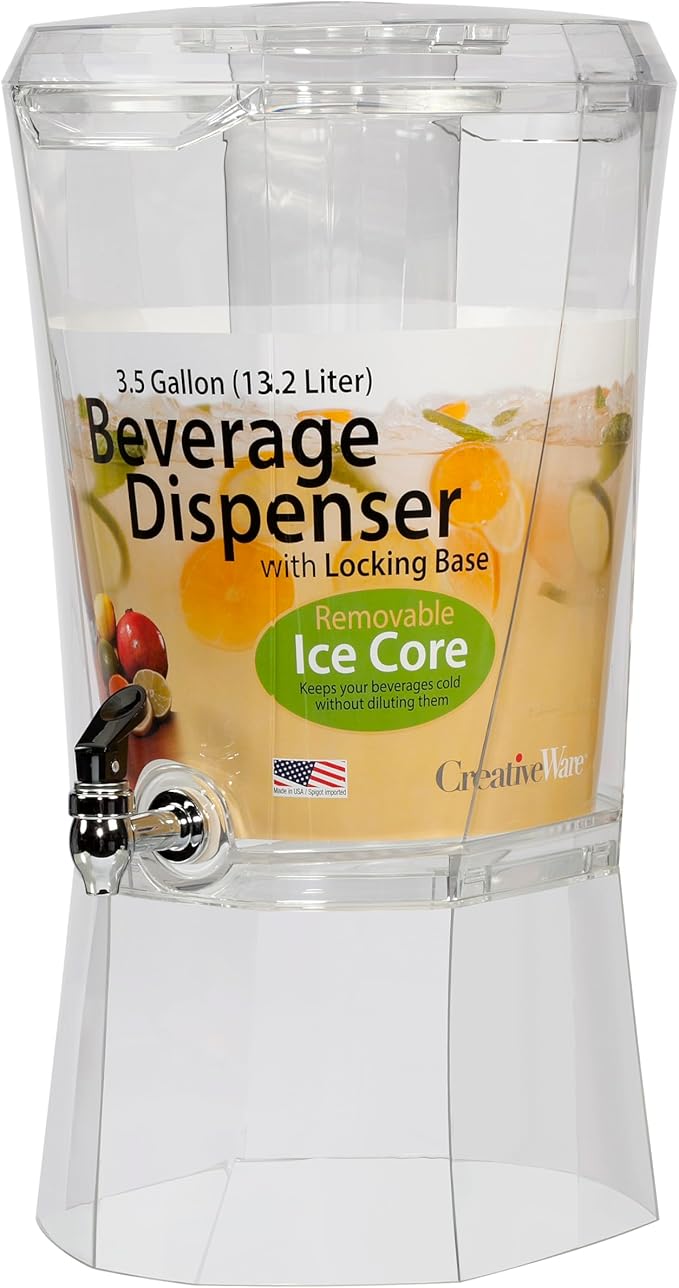 CreativeWare Crystal 3.5 Gallon Beverage Dispenser