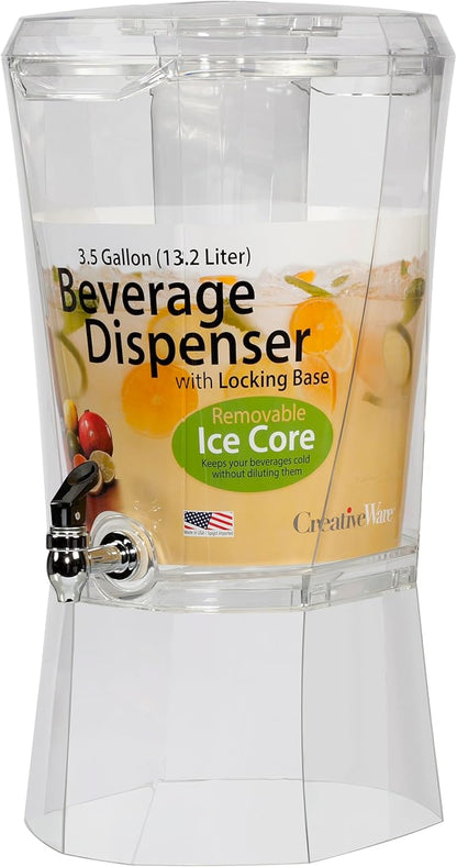 CreativeWare Crystal 3.5 Gallon Beverage Dispenser