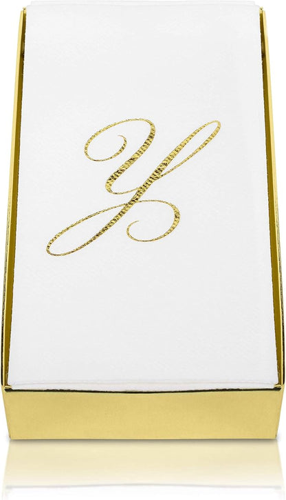 AH AMERICAN HOMESTEAD Disposable Hand Towels for Bathroom 50 Count - Guest Bathroom Essentials -Bathroom Paper Towels - Monogrammed Disposable Napkins - Wedding Napkins in Paper Towel Tray (Silver, H)