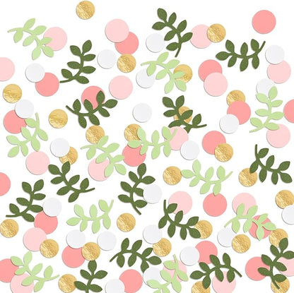 Letjolt Baby Shower Confetti Greenery Table Decorations Golden Pink Eucalyptus Glitter Green Scatter Birthday Party Boho Theme Bridal Shower Wedding Nursery Decor Supplies 210 Pcs