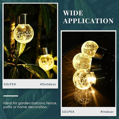 SOLPEX 12 Pack Hanging Solar Lights Outdoor,Solar Outdoor Lights Decorative, Solar Powered Waterproof Light, Hanging Globe Light for Garden, Yard, Patio, Lawn, Flower Bed(Warm White)