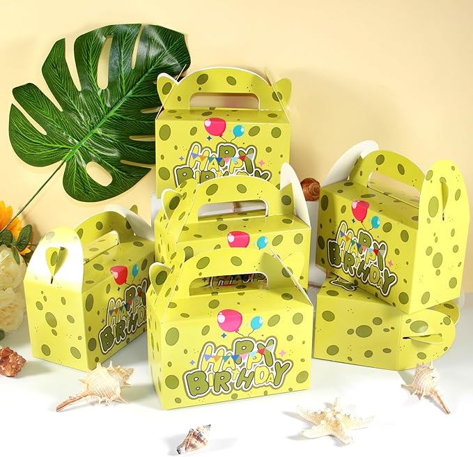 snaxuda 24 Pack Cartoon Party Favor Boxes Cartoon Animation Gift Boxes Candy Treat Boxes Tote Bags Cute Goodies Favor Gift-Box for Birthday,Party Weddings,Baby Shower (yellow)