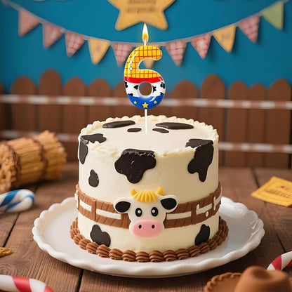 Toys Inspired Game Birthday Number Candles, Cartoon Story Number Candles, Cartoon Cake Decorations, Birthday Decoration Supplies, Suitable for Boys and Girls Party Celebrations (6)