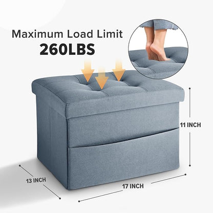 LINMAGCO Storage Ottoman Folding Foot Stool Ottoman