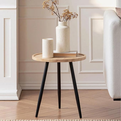 VECELO Modern Side Table, Round Small End Table, Exclusively Designed