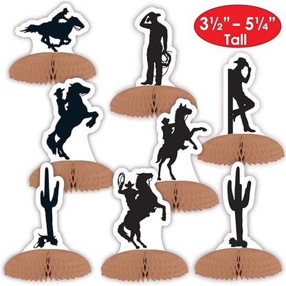 Beistle 16 Piece Western Silhouette Mini Table Centerpieces Wild West Cowboy Party Decorations