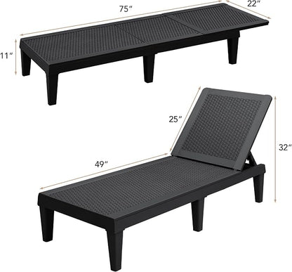 Devoko Outdoor Chaise Lounge Chair Set of 2