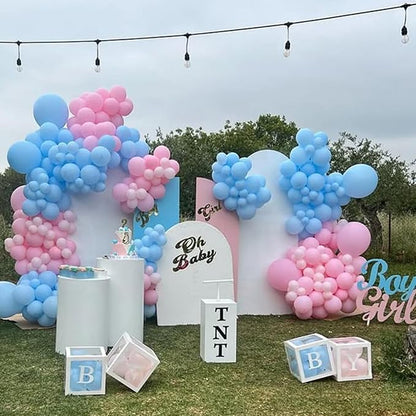 YMSZ Pink and Blue Balloons, 67 12 Inch Gender Reveal Balloons for Boy or Girl Gender Reveal Decorations Birthday Party Baby Shower Anniversary Decoration