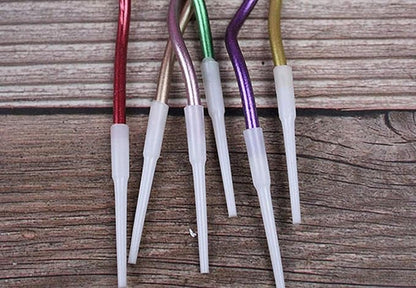 Twisty Birthday Candles Set,Metallic Colorful Curly Coil Candles,Creative Fun Long Thin Wedding Birthday Candles Set,Party Supplies,Cake Decoration,6 Pack (Silver)