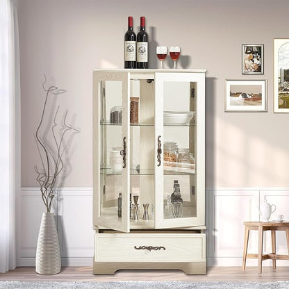 Lighted Glass Curio Display Cabinet