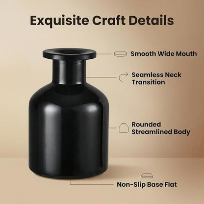 150ml/5oz Empty Glass Diffuser Bottle Diffuser Jars Aromatherapy Storage Container Fragrance Accessories Use for DIY Replacement Diffuser Sticks Sets Home Bathroom Decor
