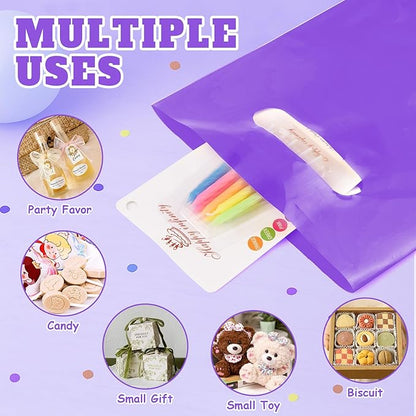 ANZNKU 100 Pcs Purple Goodie Bags Small Gift Bag, Party Favor Bags for Kids Birthday Party, Wedding, Party Supplies Treat Bag for Easter Candy, Goodies, Crafts(5.9x7.9 inch)