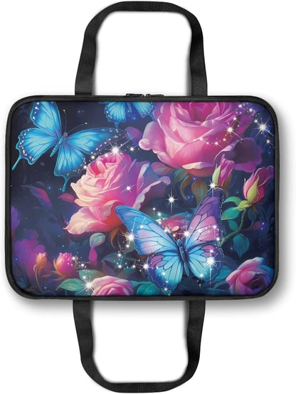 Rose Butterfly Insulated Casserole Carrier Thermal Bags Casserole Carriers for Hot or Cold Food with Heat Resistant Lining Zip Food Carriers Travel Potluck Parties Picnic Cookouts Beach