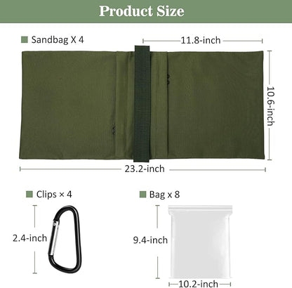 Aimosen 4 Packs Sandbags Military Green Weight Bags for Light Stand, Heavy Duty Saddlebags for Photography Backdrop Stand, Photo Video Tripod, Pop up Tent, Umbrella Base, Fishing Chair, Picnic Table