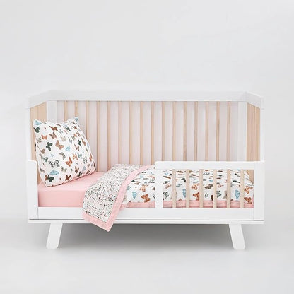 Little Unicorn Toddler Bedding 3-Piece Set | Super Soft & Breathable Muslin Fabric | for Convertible Cribs & Toddler Beds (Butterflies)