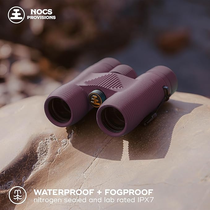 Nocs Provisions Field Issue Compact 10x32 Waterproof Binoculars, Shockproof, Fogproof, 10X Magnification, Bak4 Prism, Multi-Coated Lenses for Adults & Kids, Bird Watching, Hunting & Wildlife Viewing