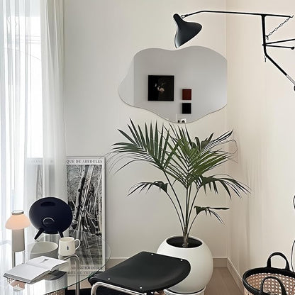 Niccy Irregular Mirror, 20"x28" Asymmetrical Bathroom Mirror, Decorative Modern Mirrors for Bathroom, Bedroom, Living Room, Entryway, Frameless Vanity Mirror, Unique Wall Mounted