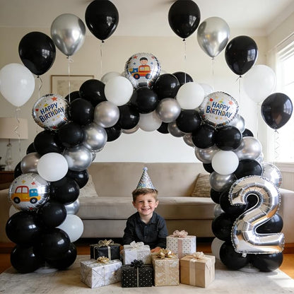 Black Balloons 60 PCS Black Balloons 12 inch Latex Balloon for Birthday Baby Shower Graduation Halloween New Year Anniversary Party Decorations