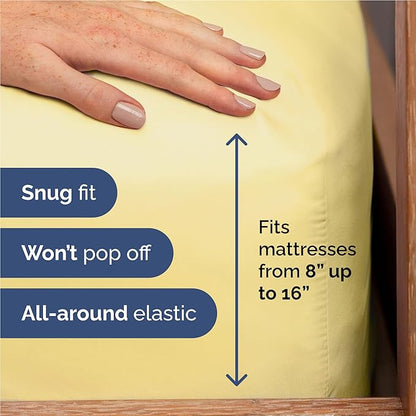 Twin XL Size 3 Piece Sheet Set - Comfy Breathable & Cooling Bed Sheets Set - Hotel Luxury Bedding for Women, Men, Kids, Teens, Boys & Girls - Deep Pockets, Ultra-Soft, Wrinkle Free - Oeko-Tex - Yellow