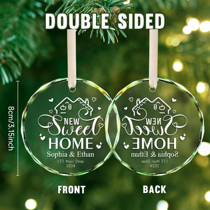 New Home Ornament 2025 House Warming Gifts, Personalized Christmas Ornaments, Custom First Christmas in My New Home, Customized Christmas Crystal Ornament