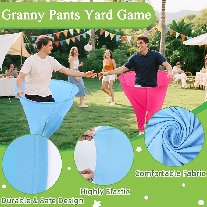 Granny Pants Yard Game Freaky Party Games Pants with Bouncy Balls and Air Pump Oversized Granny Pants Outdoor Game for Adults and Family Interactive Throwing Game for Group Gatherings