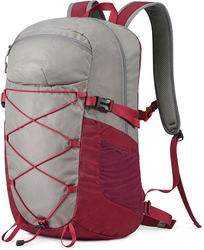 G4Free 30L Lightweight Hiking Backpack for Men Women, Airline Approved Day Pack for Travel, Bussiness Work, Easy Hike(Red)