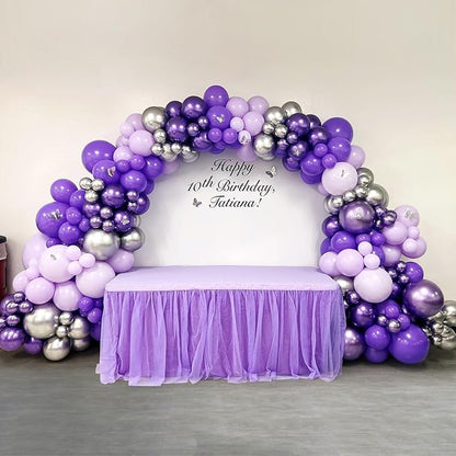120pcs Pastel Purple Balloons, 18 12 10 5 inch Light Purple Balloons Different Sizes Purple Balloon Garland for Baby Shower Gender Reveal Wedding Birthday Party Decorations