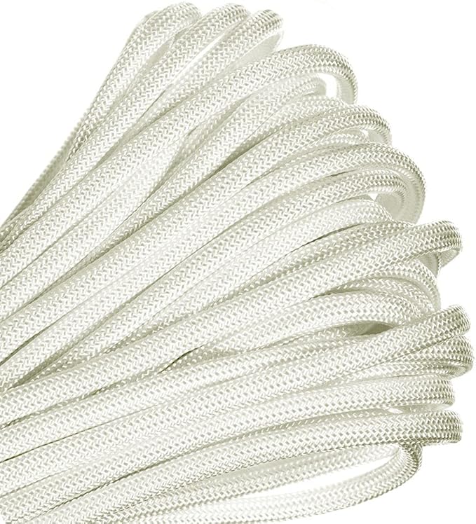 Paracord Planet Solid Color 550lb Paracord – 7 Strand Type III Nylon Cord for Indoor and Outdoor Tasks – White (10 ft)